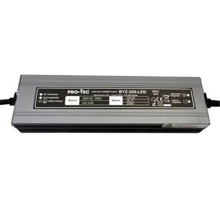 Zasilacz LED SLIM BYZ(LZS)-200W 12V DC IP67 Pro-Tec