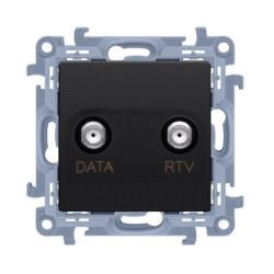 Gniazdo antenowe RTV–DATA CAD1.01/49 czarny mat Simon10 Kontakt-Simon