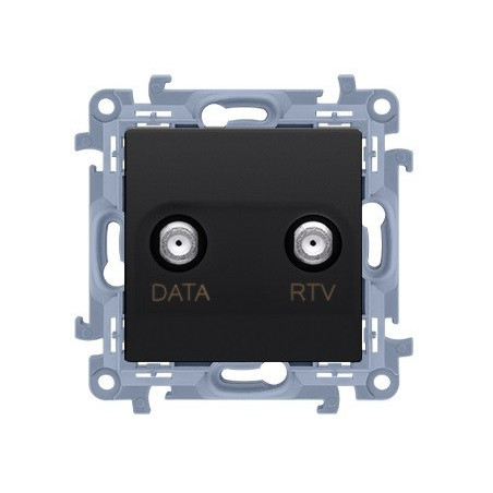 Gniazdo antenowe RTV–DATA CAD1.01/49 czarny mat Simon10 Kontakt-Simon