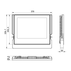 Naświetlacz LED ASPIRE 100W 11000lm 6K IP66 T-90627 Plastrol