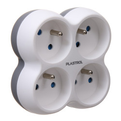 Rozgałęźnik 4x2p+z biały R-41 W-99762 Plastrol