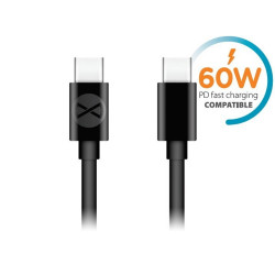 Kabel USB-C/USB-C 60W 1m czarny T-90645 GSM106367 Forever