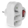 Rozgałęźnik wtyczkowy z wyłącznikiem R-12WS biały 2x2P/1x2P+Z W-01143 Plastrol