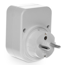 Rozgałęźnik R-1USB biały 1x2p+z/2xUSB W-01146 Plastrol