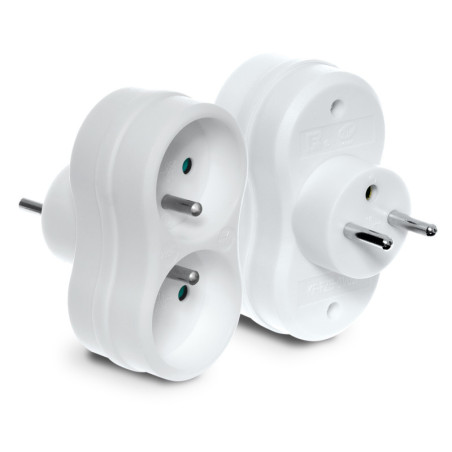 Rozgałęźnik podwójny 2x2p+z biały R-270P W-97741 Plastrol