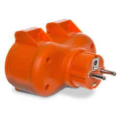 Rozgałęźnik podwójny IP44 pomarańczowy R-270P W-97745 Plastrol