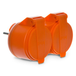 Rozgałęźnik podwójny IP44 pomarańczowy R-270P W-97745 Plastrol