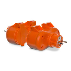Rozgałęźnik podwójny IP44 pomarańczowy R-270P W-97745 Plastrol