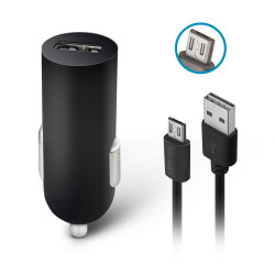 Ładowarka samochodowa M02 + kabel microUSB czarna T-90643 Forever