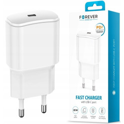 Szybka ładowarka sieciowa 20W PD QC TC-01 1xUSB-C biała T-90635 Forever