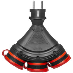 Rozgałęźnik gumowy IP54 R-X3/54 czarno-czerwony W-01152 EXTREM Plastrol Rozgałęźnik gumowy IP54 R-X3/54 czarno-czerwony W-01152 EXTREM Plastrol