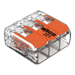Złączka instalacyjna 3x uniwersalna Compact 221-413 (blister 12 szt.) Wago