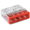 Złączka instalacyjna 4x Compact czerwona 2273-204/995-020 (blister 20 szt.) Wago