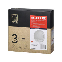 Oprawa ogrodowa AGAT LED 15W z PIR biała 4K IP54 1100lm AD-OP-6112WLPMR4 Oprawa ogrodowa AGAT LED 15W z PIR biała 4K IP54 1100lm AD-OP-6112WLPMR4