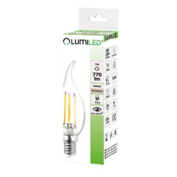 Żarówka LED płomyk E14 filament 7W 770lm 4K LEDZARMI205 Lumiled