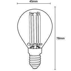 Żarówka LED E14 filament kulka 7W 770lm 3K LEDZARMI305 Lumiled Żarówka LED E14 filament kulka 7W 770lm 3K LEDZARMI305 Lumiled