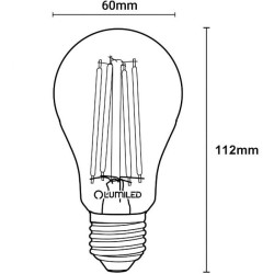 Żarówka LED E27 filament bulb A60 przezroczysta 7W 806lm 3K LumiLED