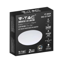 Plafoniera LED 24W 2600lm zmienne kolory 3/4/6,4K mleczna SKU217607