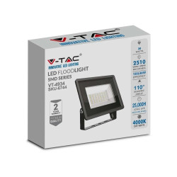 Naświetlacz LED 30W 2510lm 4K czarny IP65 SKU6744 VT-4934 V-TAC