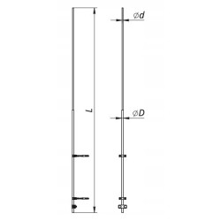 Iglica odgromowa aluminiowa Fi16/10 H-1500 kopletna 501518 Gromtor Iglica odgromowa aluminiowa Fi16/10 H-1500 kopletna 501518 Gromtor