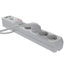 Przedłużacz z filtrem 5-GN+2xUSB 3m szary AX5/PRO/USB/3M/SZARY