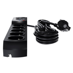 Przedłużacz z filtrem 5-GN+2xUSB 1,5m czarny W-100043 Kel Plastrol