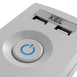 Przedłużacz z filtrem 5-GN+2xUSB 1,5m szary AX5/PRO/USB/1,5M/SZARY W-100040 Kel Plastrol