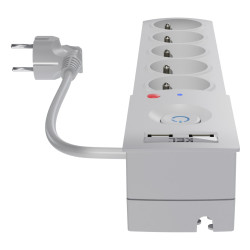 Przedłużacz z filtrem 5-GN+2xUSB 1,5m szary W-100040 Kel Plastrol