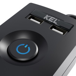 Przedłużacz z filtrem 5GN+2xUSB 3m czarny W-100044 Kel Plastrol Przedłużacz z filtrem 5GN+2xUSB 3m czarny W-100044 Kel Plastrol