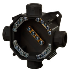 Puszka n/t hermetyczna 80x80 IP67 z wkładem 5x4 czarna 0298-09 Elektro-Plast Nasielsk