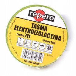 Taśma izolacyjna 19x20 żółto-zielona gr. 0,13mm Repero 711 SUPER TTE711E9-0019-20