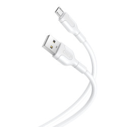 Kabel USB-microUSB 2,1A biały 1m NB212 T-90660 GSM117362 XO