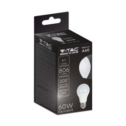 Żarówka LED E27 8,5W 806lm mleczny klosz 6500K SKU217262 V-Tac Żarówka LED E27 8,5W 806lm mleczny klosz 6500K SKU217262 V-Tac