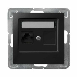 Gniazdo komputerowe 1xRJ45 kat.5e czarny metalik GPK-1Y/K/m/33 Impresja Ospel