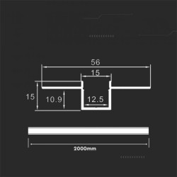 Profil anodowany p/t 12,5mm + klosz mleczny 55X15mm 2m SKU23173 V-Tac Profil anodowany p/t 12,5mm + klosz mleczny 55X15mm 2m SKU23173 V-Tac