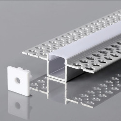 Profil anodowany p/t do gipsowania 12,5mm + klosz mleczny 55X15mm 2m SKU23173 V-Tac