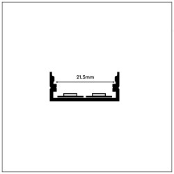 Profil aluminiowy n/t czarny na dwie taśmy 2m klosz czarny VT-8108