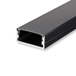 Profil aluminiowy n/t czarny na dwie taśmy 2m klosz czarny VT-8108