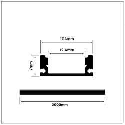 Profil aluminiowy n/t biały klosz mleczny 17,4X7mm 2m VT-8113-W Profil aluminiowy n/t biały klosz mleczny 17,4X7mm 2m VT-8113-W