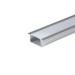 Profil aluminiowy p/t anodowany na 2 taśmy klosz mleczny 20X10mm 2m
