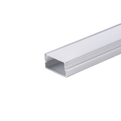 Profil aluminiowy n/t anodowany na 2 taśmy klosz mleczny 20X10mm 2m