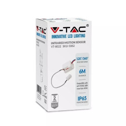 Czujnik ruchu PIR na przewodzie IP20 VT-8022 SKU5082 V-Tac