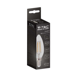 Żarówka LED E14 świeczka C35 przezroczysta filament 6W 600lm 3K VT-2127 SKU217423 V-Tac