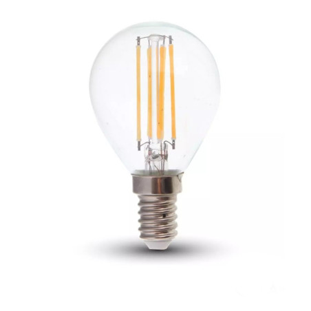 Żarówka LED E14 kulka P45 przezroczysta filament 6W 800lm 2,7K VT-2486