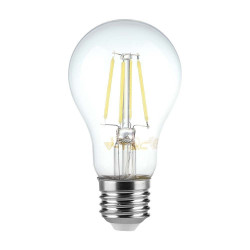Żarówka LED E27 6W 600lm 4K A60 przezroczysta filament VT-1887