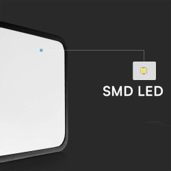 Plafon LED 24W 2500lm 4K IP44 kwadrat czarny 295x295x65mm SKU76461 V-Tac
