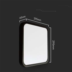 Plafon LED 24W 2500lm 4K IP44 kwadrat czarny 295x295x65mm SKU76461 V-Tac