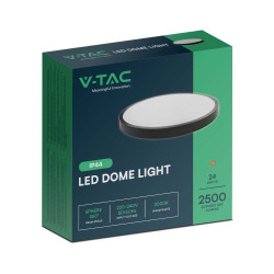 Plafon LED 24W 2500lm 4K IP44 okrągły czarny 295x65mm SKU76371 V-Tac