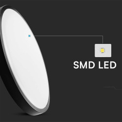 Plafon LED 36W 3820lm 4K okrągły czarna IP44 pilot czujnik ruchu 420x65mm Plafon LED 36W 3820lm 4K okrągły czarna IP44 pilot czujnik ruchu 420x65mm