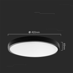 Plafon LED 36W 3820lm 4K okrągły czarna IP44 pilot czujnik ruchu 420x65mm Plafon LED 36W 3820lm 4K okrągły czarna IP44 pilot czujnik ruchu 420x65mm